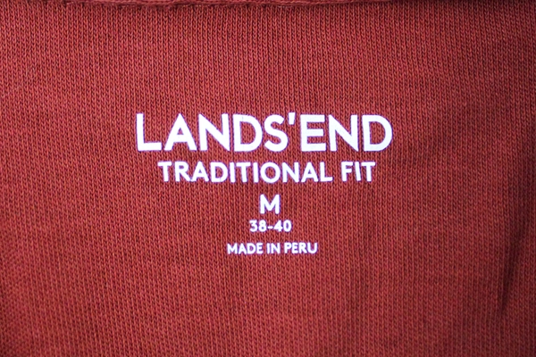 Lands' End Men's Medium Polo Shirt Rust Solid Traditional Fit Pre-owned Stain