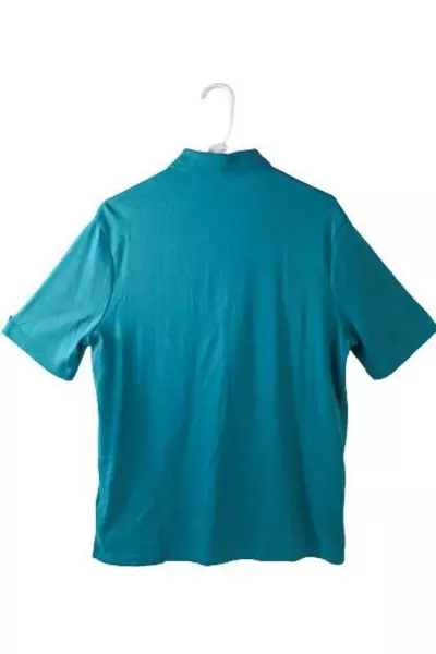 Lands' End Men's Medium Turquoise Polo Shirt - Good Condition