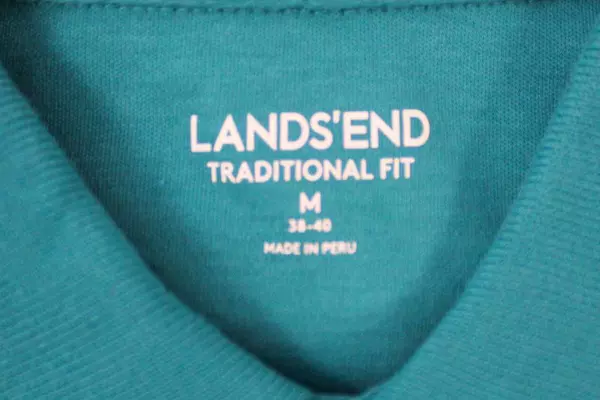 Lands' End Men's Medium Turquoise Polo Shirt - Good Condition