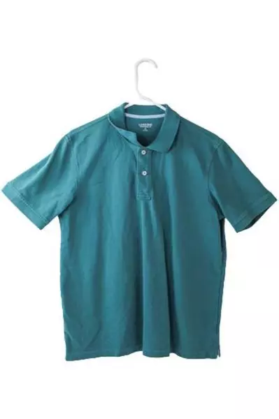 Lands' End Men's Polo Shirt Size M Turquoise Traditional Fit Good Condition