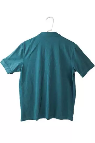 Lands' End Men's Polo Shirt Size M Turquoise Traditional Fit Good Condition