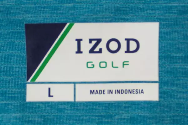 Izod Men's Large Blue Striped Golf Polo Shirt Collared Short Sleeve Logo