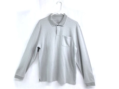 Van Heusen Men's Gray Long Sleeve Polo Shirt Medium Classic Fit Golf