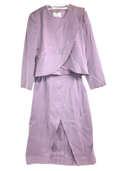Susan Lorelle Women's Purple 2-Piece Suit Size 12 Blazer Skirt Wedding Outfit