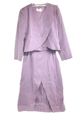 Susan Lorelle Women's Purple 2-Piece Suit Size 12 Blazer Skirt Wedding Outfit