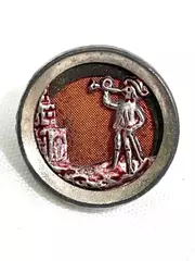 Vintage Knight Blowing Horn Metal Button 0.5" Collectible Sewing Accents