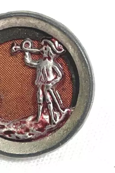 Vintage Knight Blowing Horn Metal Button 0.5" Collectible Sewing Accents