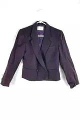 Susan Lorelle Women's Blazer Jacket Medium Plum Purple 2-Button Pre-Owned