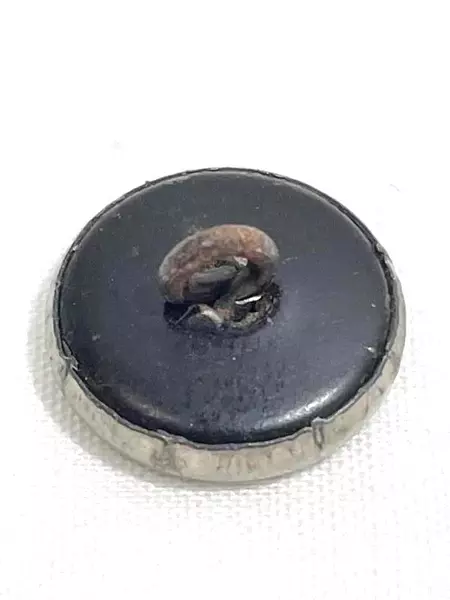 Vintage 0.5" Metal Shank Button with Pagoda & Flowers Scene - Collectible