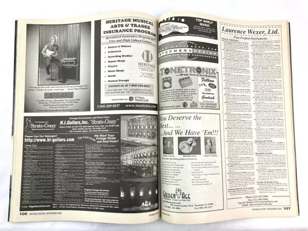 Vintage Guitar Magazine Slash Nov 2005 Vol 20 No 01 Good Condition