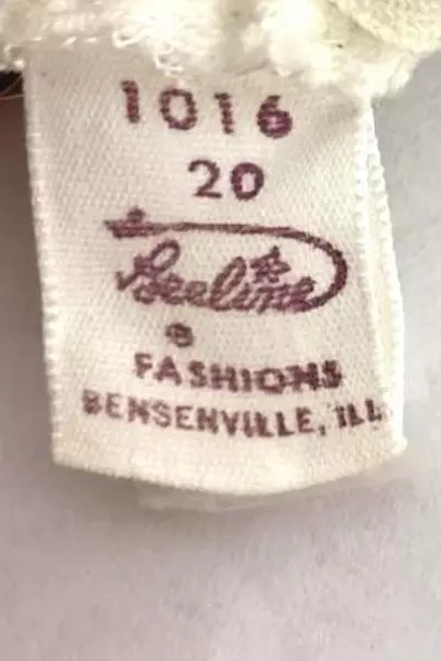 Vtg Beeline Fashions Women's Top Size 20 Sleeveless Cream Brown Trim