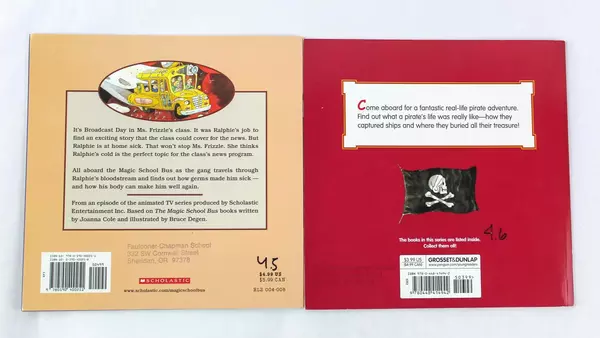 Lot of 2 Children's Books: Magic School Bus Inside Ralphie & Pirates