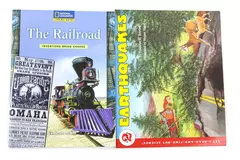Lot of 2 National Geographic Children's Books: Earthquakes & The Railroad