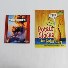 Lot of 2 Children's Books: Volcanoes & Potato Clocks - Pre-owned