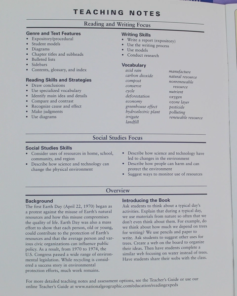 Lot of 2 National Geographic Kids Books: Money & Care for Earth PB