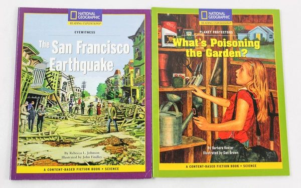 National Geographic Children's Books: Earthquake & Garden - Lot of 2 PB