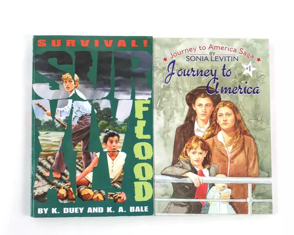 Lot of 2 Children's Books: Survival! Flood & Journey to America PB