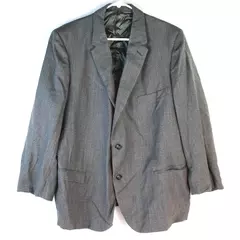 Vintage 1985 Sears Custom Tailored Men's Blazer Size 46 Gray Herringbone