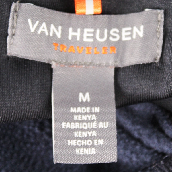 Van Heusen Traveler Men's Navy Blue 1/4 Zip Sweatshirt Jacket M - Good Condition