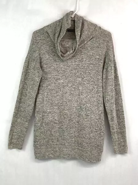 White Birch Women's Cowl Neck Sweater Size S Gray Pink Long Sleeve Pre-Owned