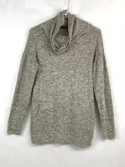 White Birch Women's Cowl Neck Sweater Size S Gray Pink Long Sleeve Pre-Owned