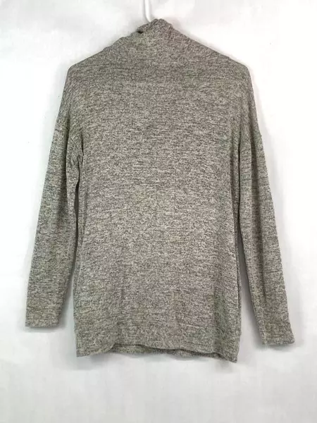 White Birch Women's Cowl Neck Sweater Size S Gray Pink Long Sleeve Pre-Owned