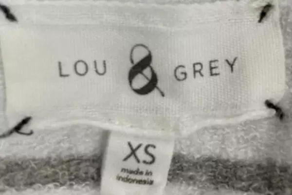 Lou & Grey Cowl Neck Tunic Top Women's XS Gray White Stripes Long Sleeve