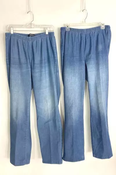 Lot of 2 Vintage Denim 24/7 Women's Jeans Size 14W Elastic Waist Stretch
