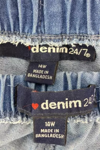 Lot of 2 Vintage Denim 24/7 Women's Jeans Size 14W Elastic Waist Stretch