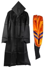 Chelsea Lingerie Graduation Cap & Gown Set with Shawl & Tassel, Size 5'9"