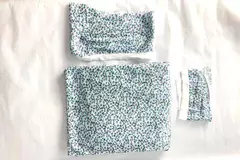 Lot of 2 Tandem Textiles Fabric Remnants Turquoise Purple Floral 1.75 Yards