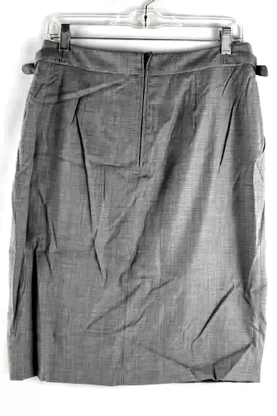 Faconnable Women's Gray Wrap Skirt EU 40 US 8 NWT Back Zip Adjustable Waist