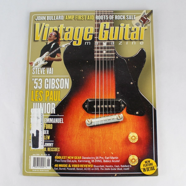 Vintage Guitar Magazine June 2005 Steve Vai '53 Gibson Les Paul Vol 19 No 08