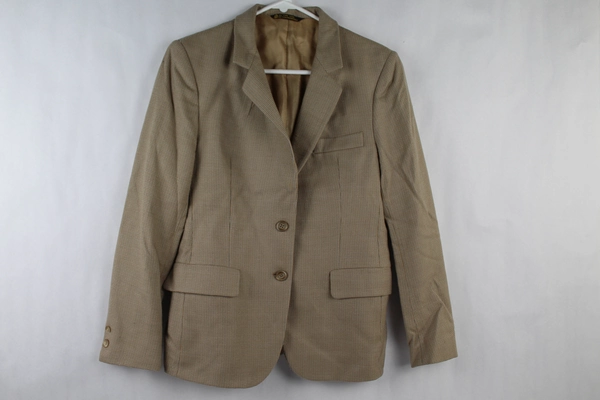 Nordstrom Lady Claridge Women's Blazer Size S Pure Wool Beige Gray Pre-Owned