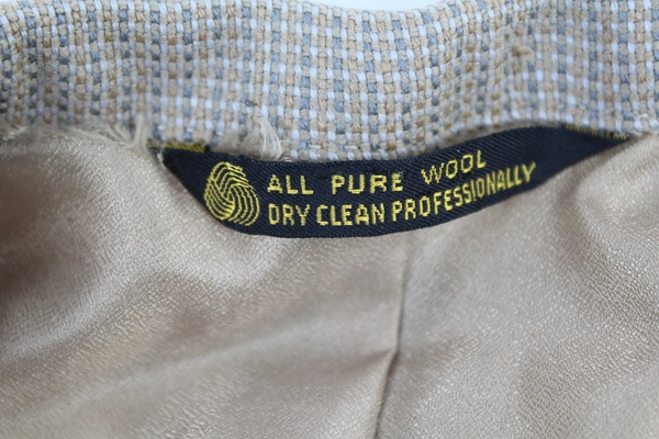 Nordstrom Lady Claridge Women's Blazer Size S Pure Wool Beige Gray Pre-Owned