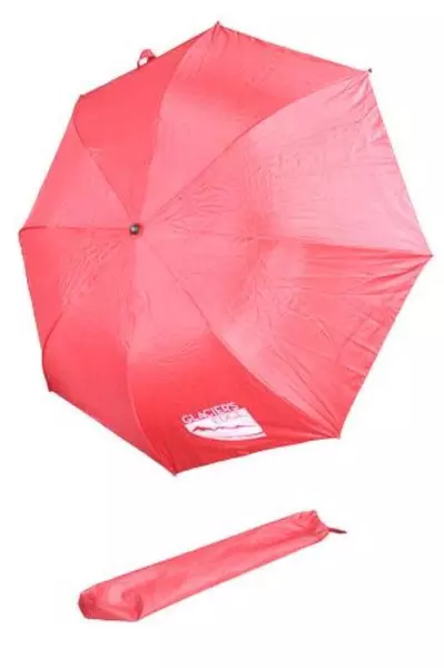 Glaciers Edge Chair Umbrella Red Silver Black Portable Storage Bag Compact 