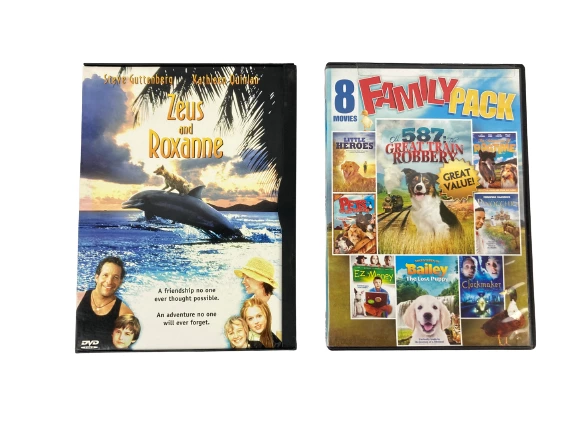 Lot of 2 Kids DVDs: Zeus and Roxanne & 8 Family Pack Movies