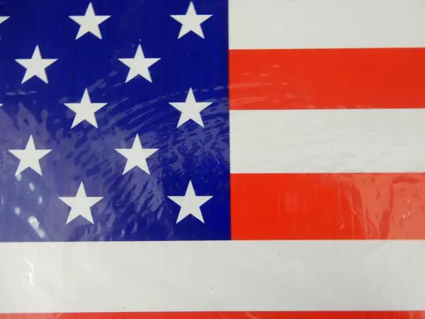 Lot of 3 USA Yard Flags with Stand - 4th of July Corrugated Signs