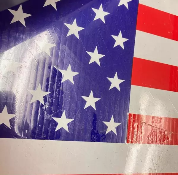 Lot of 3 USA Yard Flags with Stand - 4th of July Corrugated Signs