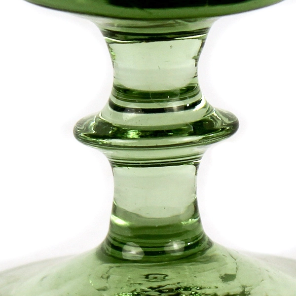 Vintage Green Glass Miniature Water Goblet 5" Pedestal Cup - Collectible