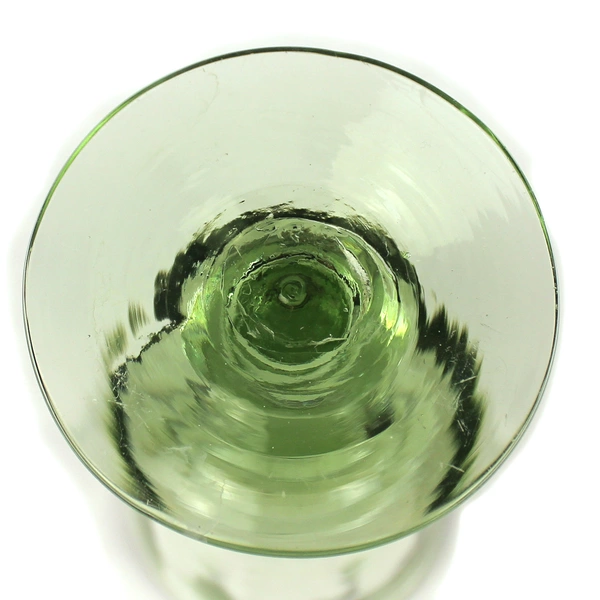 Vintage Green Glass Miniature Water Goblet 5" Pedestal Cup - Collectible