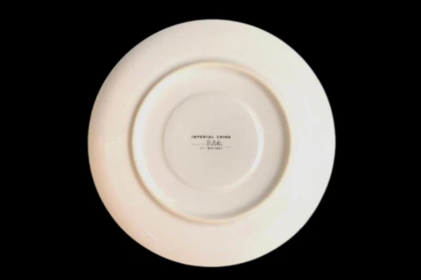 Imperial China W. Dalton 6.25" Saucer Plate Gray Band Silver Trim