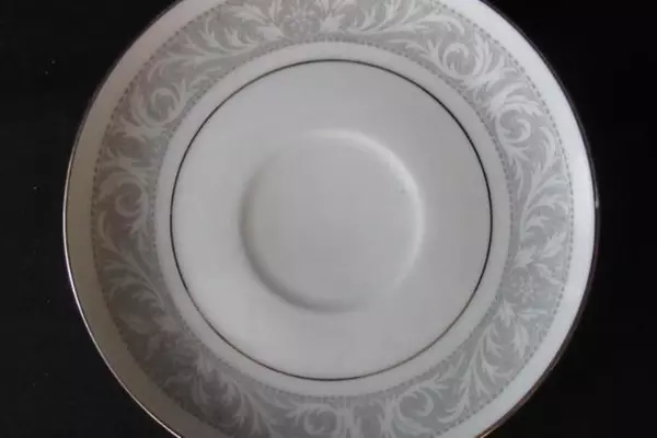 Imperial China W. Dalton 6.25" Saucer Plate Gray Band Silver Trim