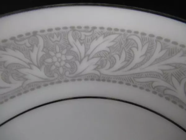 Imperial China W. Dalton 6.25" Saucer Plate Gray Band Silver Trim
