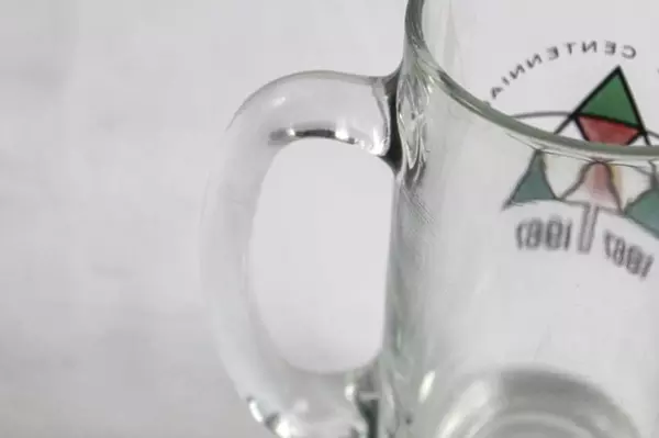 Vtg Canada Centennial 1867-1967 Clear Glass Mug Cup Pre-owned Collectible