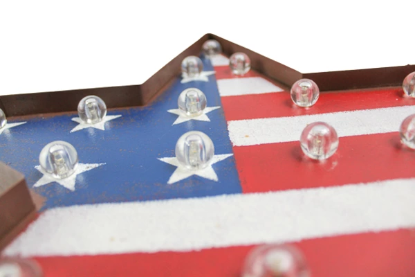 Patriotic Metal Star Wall Hanging USA Stars & Stripes 17" Vintage Decor