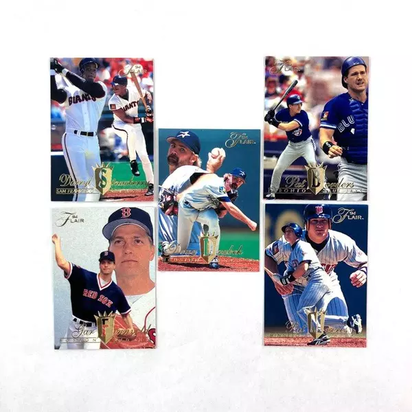 Vtg Lot of 10 1994 Fleer Flair Baseball Cards Deion Sanders Darryl Strawberry