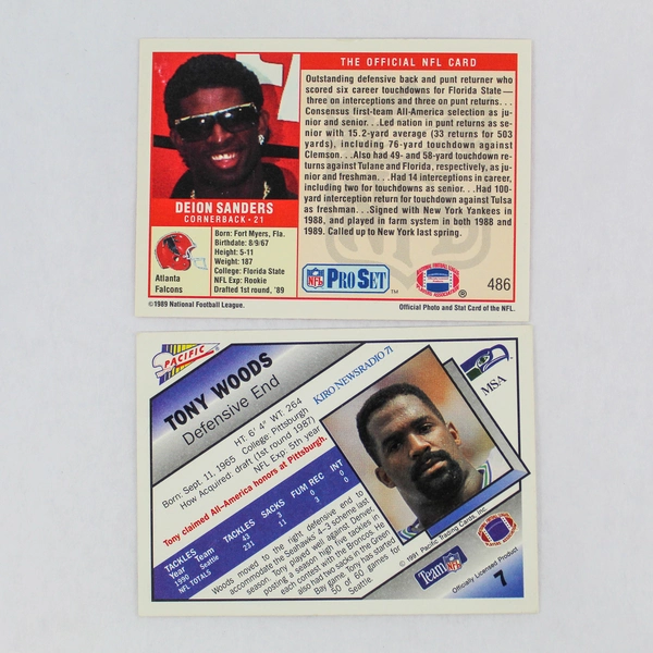 Lot of 5 Topps NFL Cards 1988-1991 - Stars & Commons Collector's Set