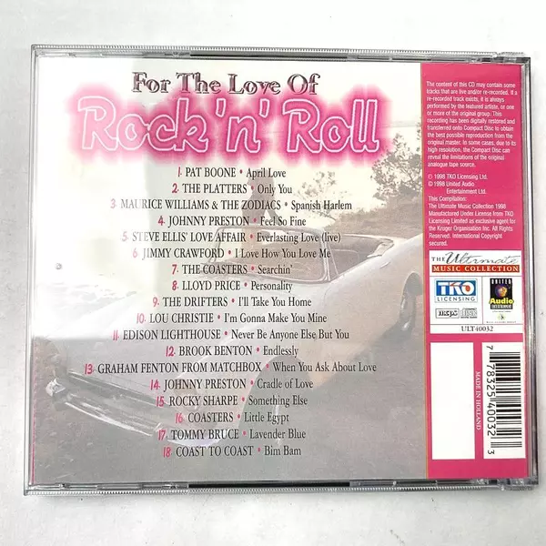 For The Love of Rock 'n' Roll CD 1998 TKO Records Pre-Owned Vintage Hits