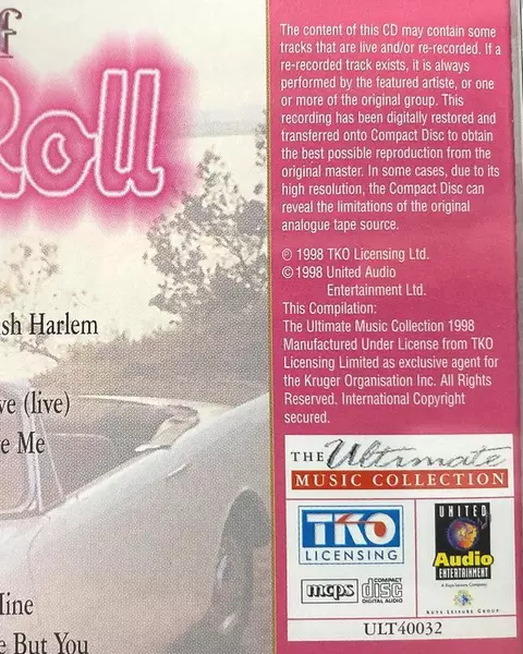 For The Love of Rock 'n' Roll CD 1998 TKO Records Pre-Owned Vintage Hits